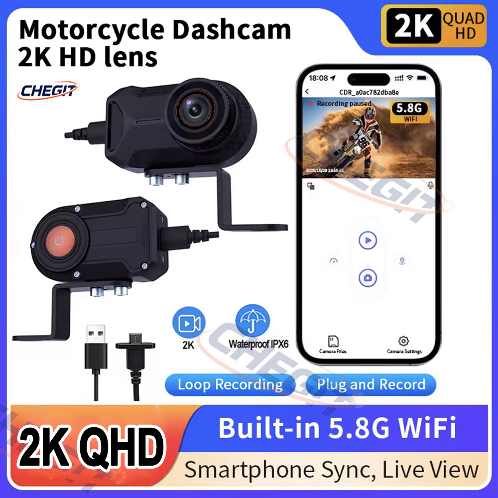 Cámara DVR para Motocicleta 2K - Photographic Memory reseña y precio